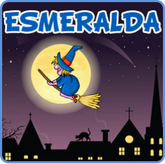Esmeralda Witch scratch card game graphic