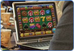 Online slots games enthusiast while playing