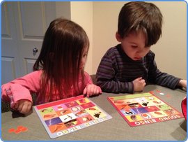 Kids playing Sound Bingo