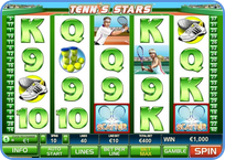 Tennis Stars five reel video slots online game