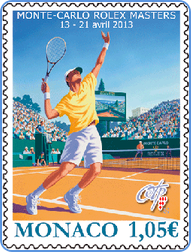 Rolex Masters Tennis Tournament in Monte Carlo, Monaco in 2013 on postage stamp