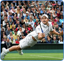 Andy Roddick playing tennis in Davis Cup