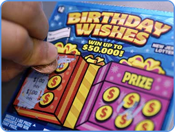 Happy Birthday colour lottery scratch card ticket