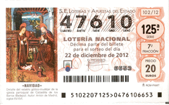 Spanish Christmas lottery ticket 2012