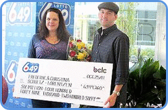 Christina and Chris Schultz-Lorentzen won Canadian Lotto 6/49 jackpot