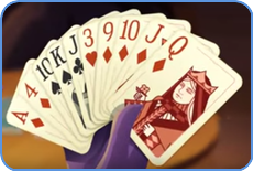 Playing rummy card game graphic